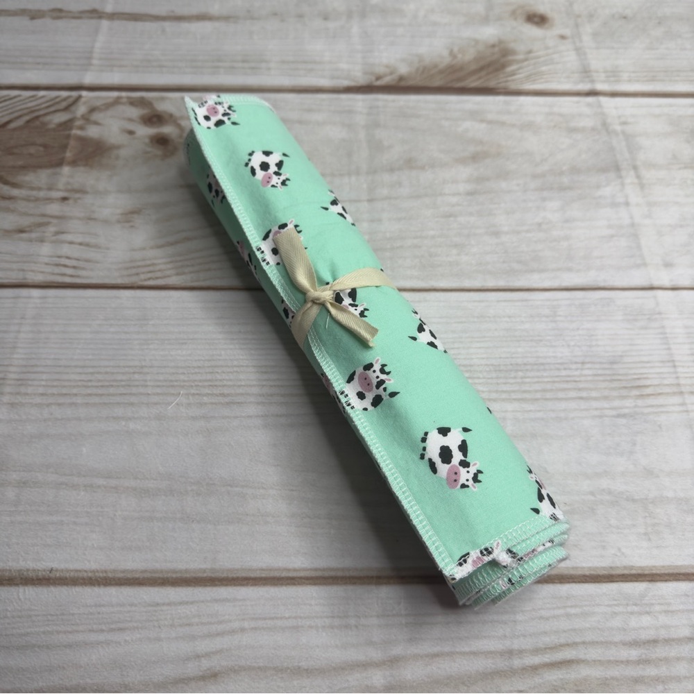 Non Paper Towels 2 ply Zero Waste - Seafoam cow print